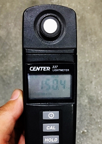 照度は平均90lxから150lxに上がりJISの推奨照度を満たす